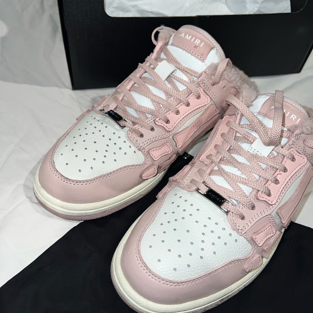 AMIRI Pink & Off-White Skel-top Sneaker Mules